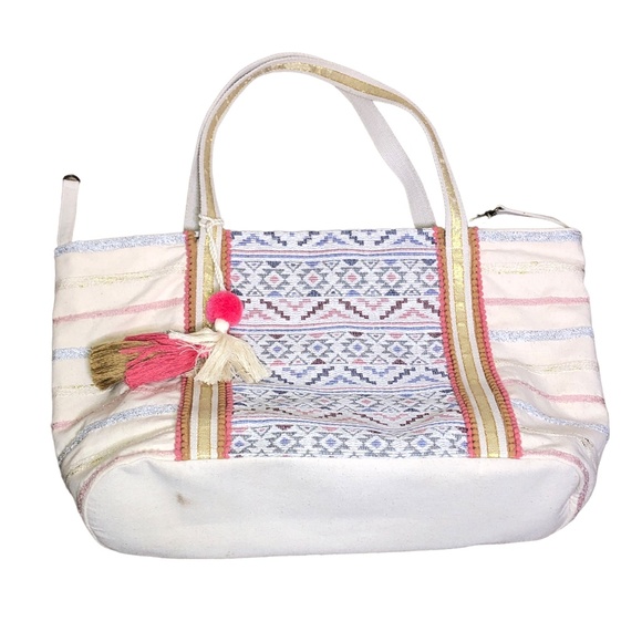 Twig & Arrow BOHO Woven Beach Weekend Tote Bag w/Tassel - Picture 1 of 16